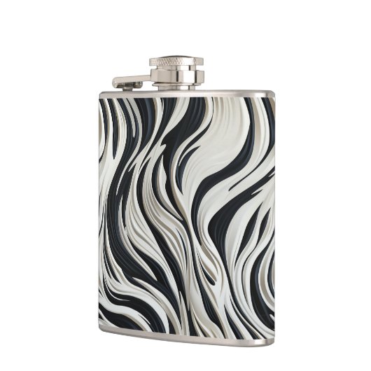 Zwarte en witte strepen heupfles (Links)