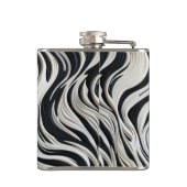 Zwarte en witte strepen heupfles (Achterkant)