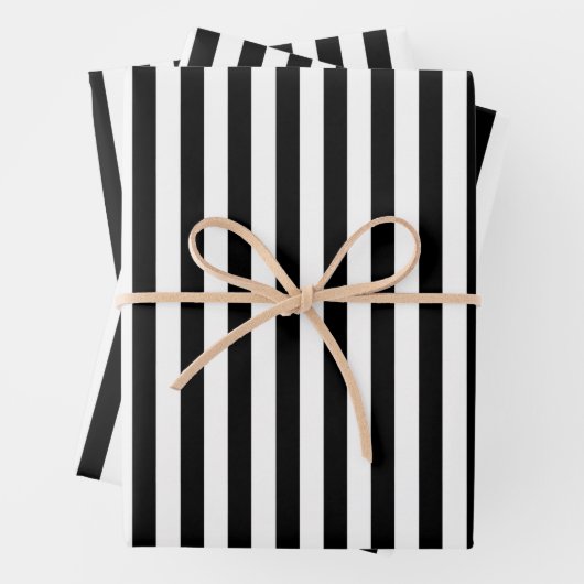 Zwarte en witte strepen inpakpapier vel (In situ)