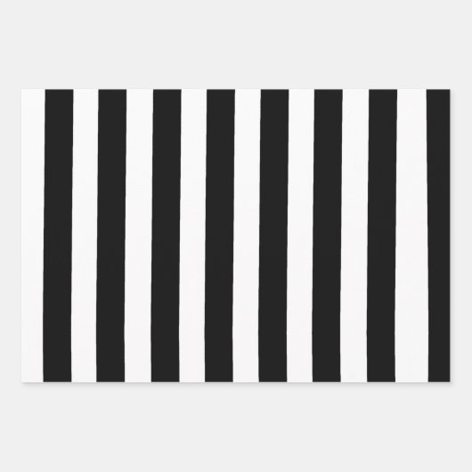 Zwarte en witte strepen inpakpapier vel (Voorkant 3)