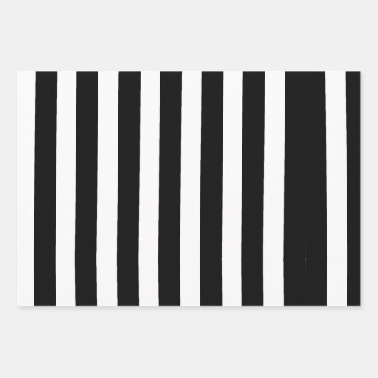 Zwarte en witte strepen inpakpapier vel (Voorkant)