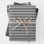 Zwarte en witte strepen inpakpapier vel (In situ)