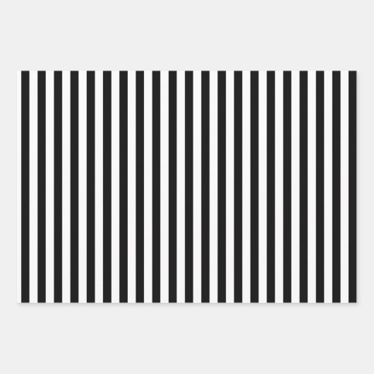 Zwarte en witte strepen inpakpapier vel (Voorkant 2)