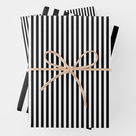Zwarte en witte strepen inpakpapier vel (In situ)