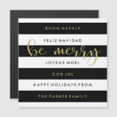 Zwarte en witte strepen internationale kerst (Voorkant / Achterkant)