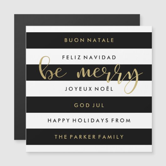 Zwarte en witte strepen internationale kerst (Voorkant / Achterkant)