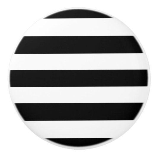 Zwarte en witte strepen keramische knop (Voorkant)