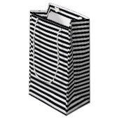 zwarte en witte strepen klein cadeauzakje (Voorkant Gekanteld)