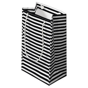 zwarte en witte strepen klein cadeauzakje