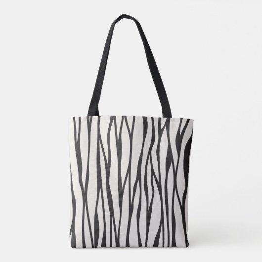 Zwarte en witte strepen koele tassen boodschappent (Achterkant)