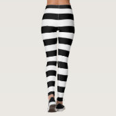 Zwarte en witte strepen leggings (Achterkant)