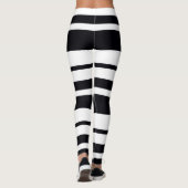 Zwarte en witte strepen leggings (Achterkant)