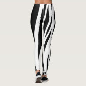 Zwarte en witte strepen leggings (Achterkant)