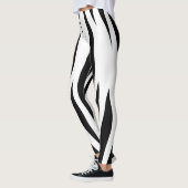 Zwarte en witte strepen leggings (Links)