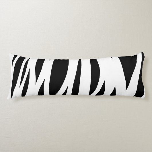 Zwarte en witte strepen lichaamskussen (Voorkant)