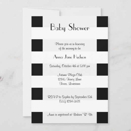 Zwarte en witte strepen, lijnen, Baby shower Kaart (Voorkant)