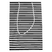 Zwarte en witte strepen medium cadeauzakje (Voorkant)