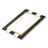 Zwarte en witte strepen met Faux Gold Confetti Notitieblok (Schuin)