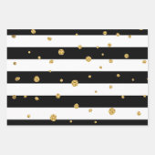 Zwarte en witte strepen met hints van goud inpakpapier vel (Voorkant 3)