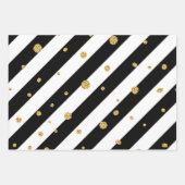Zwarte en witte strepen met hints van goud inpakpapier vel (Voorkant 2)