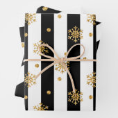 Zwarte en witte strepen met hints van goud inpakpapier vel (In situ)