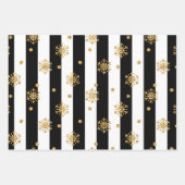 Zwarte en witte strepen met hints van goud inpakpapier vel (Voorkant)