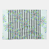 Zwarte en witte strepen met modern design theedoek (Horizontaal)