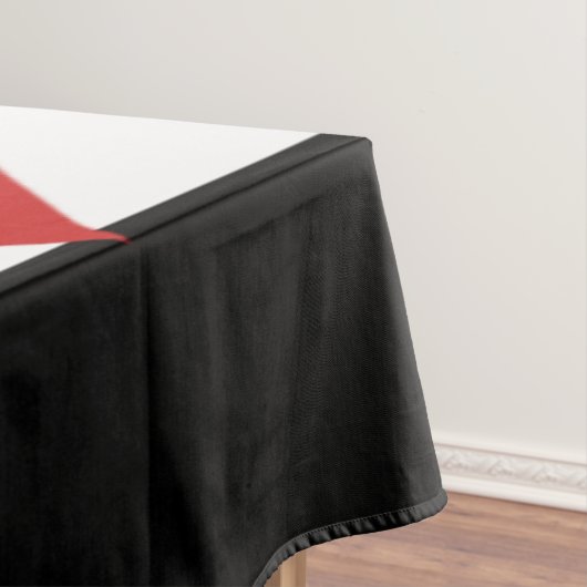 Zwarte en witte strepen met rood hart tafelkleed (Voorbeeld)