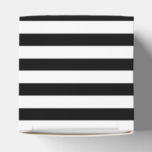 Zwarte en witte strepen met Turquoise-monogram Bedankdoosjes (Bovenkant)