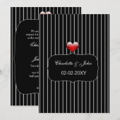 Zwarte en witte strepen Moderne bruiloft Kaart (Voorkant / Achterkant)
