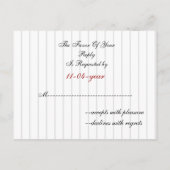 Zwarte en witte strepen Moderne bruiloft Uitnodiging Briefkaart (Achterkant)