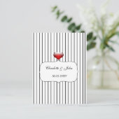 Zwarte en witte strepen Moderne bruiloft Uitnodiging Briefkaart (Staand voorkant)