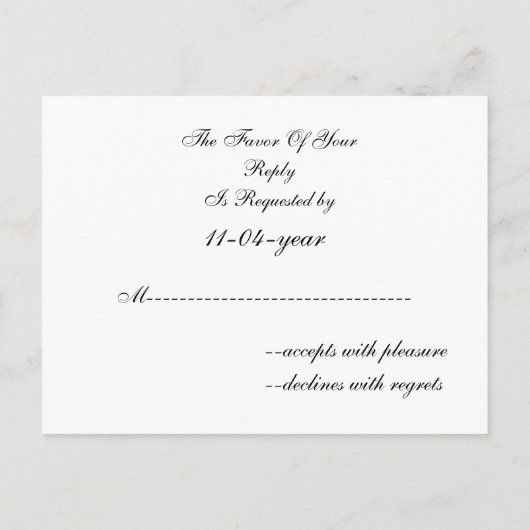 Zwarte en witte strepen Moderne bruiloft Uitnodiging Briefkaart (Achterkant)