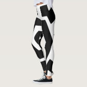 Zwarte en Witte Strepen Moderne Workout Cute Leggings (Links)