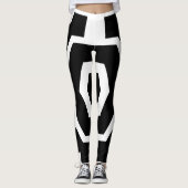 Zwarte en Witte Strepen Moderne Workout Cute Leggings (Voorkant)