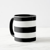 Zwarte en witte strepen mok (Voorkant links)