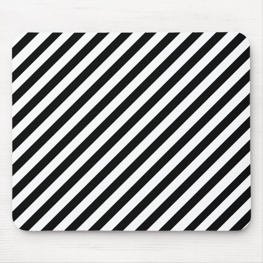 Zwarte en witte strepen muismat (Voorkant)