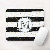 Zwarte en witte strepen muismat (Met muis)