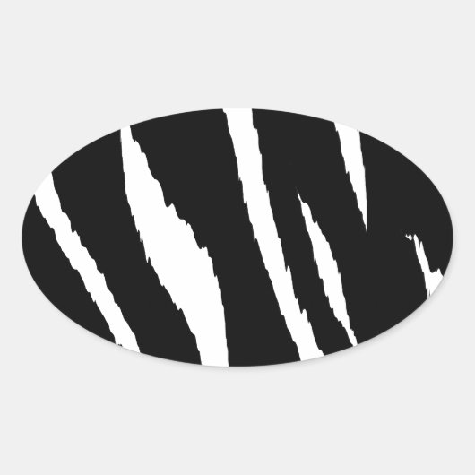 Zwarte en witte strepen ovale sticker (Voorkant)