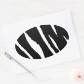 Zwarte en witte strepen ovale sticker (Envelop)