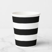 Zwarte en witte strepen papieren bekers (Voorkant)
