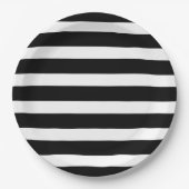 Zwarte en witte strepen papieren bordje (Voorkant)