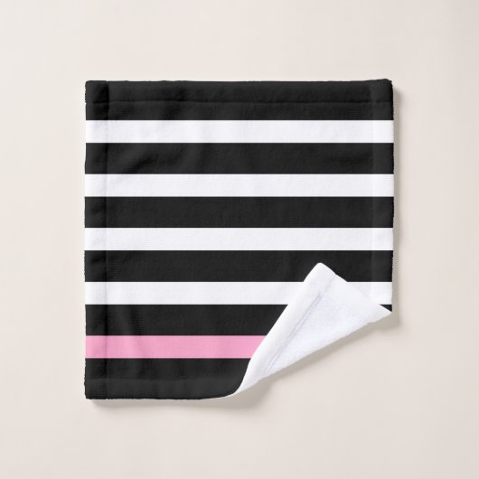 Zwarte en witte strepen patrooninkaccenten bad handdoek (Wasdoekje)