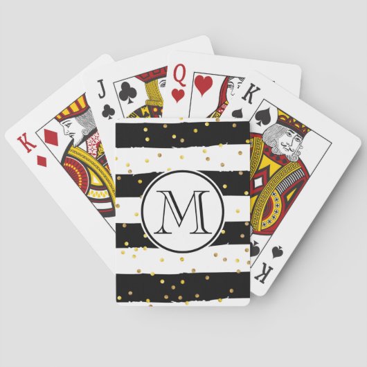 Zwarte en witte strepen pokerkaarten (Achterkant)