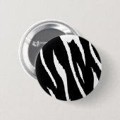 Zwarte en witte strepen ronde button 5,7 cm (Voorkant /achterkant)
