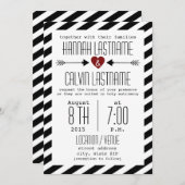 Zwarte en witte strepen - Rood hart en pijlen Kaart (Voorkant / Achterkant)