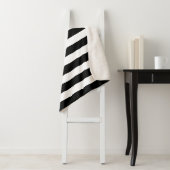 Zwarte en witte strepen sherpa deken (In situ)