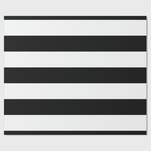 Zwarte en witte strepen stijlvol cadeaupapier (Vlak)
