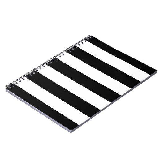 Zwarte en witte strepen stijlvol notitieboek (Linkerzijde)