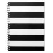 Zwarte en witte strepen stijlvol notitieboek (Voorkant)